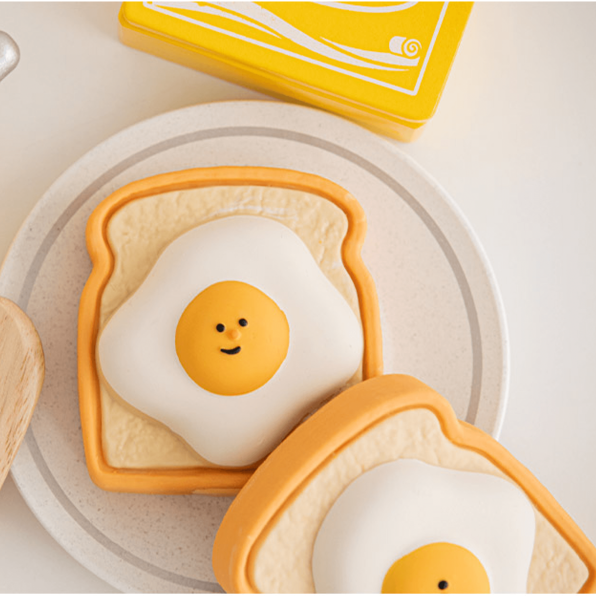 Squeaky Egg Toast Toy