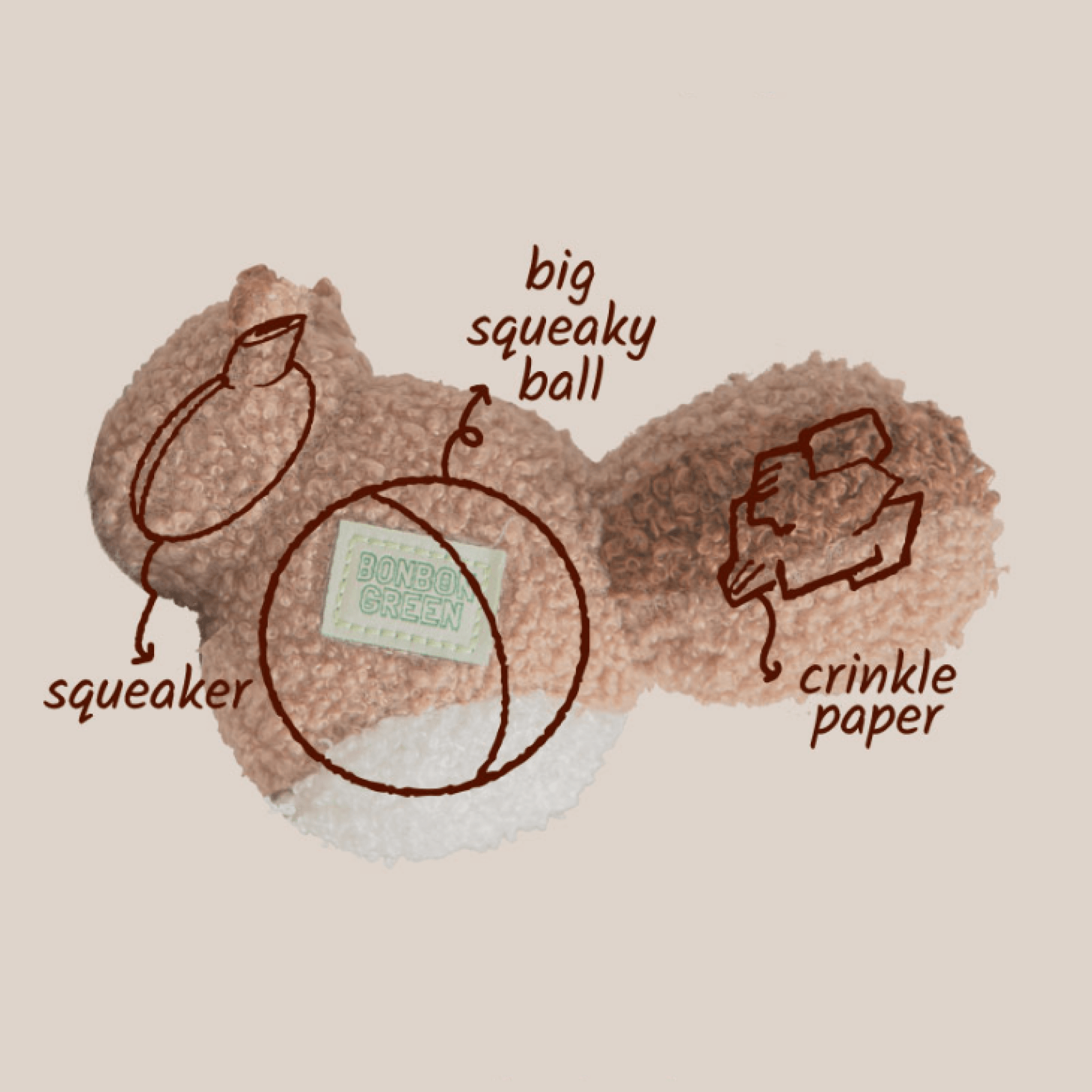 BonBon Green Furry Friends Ball