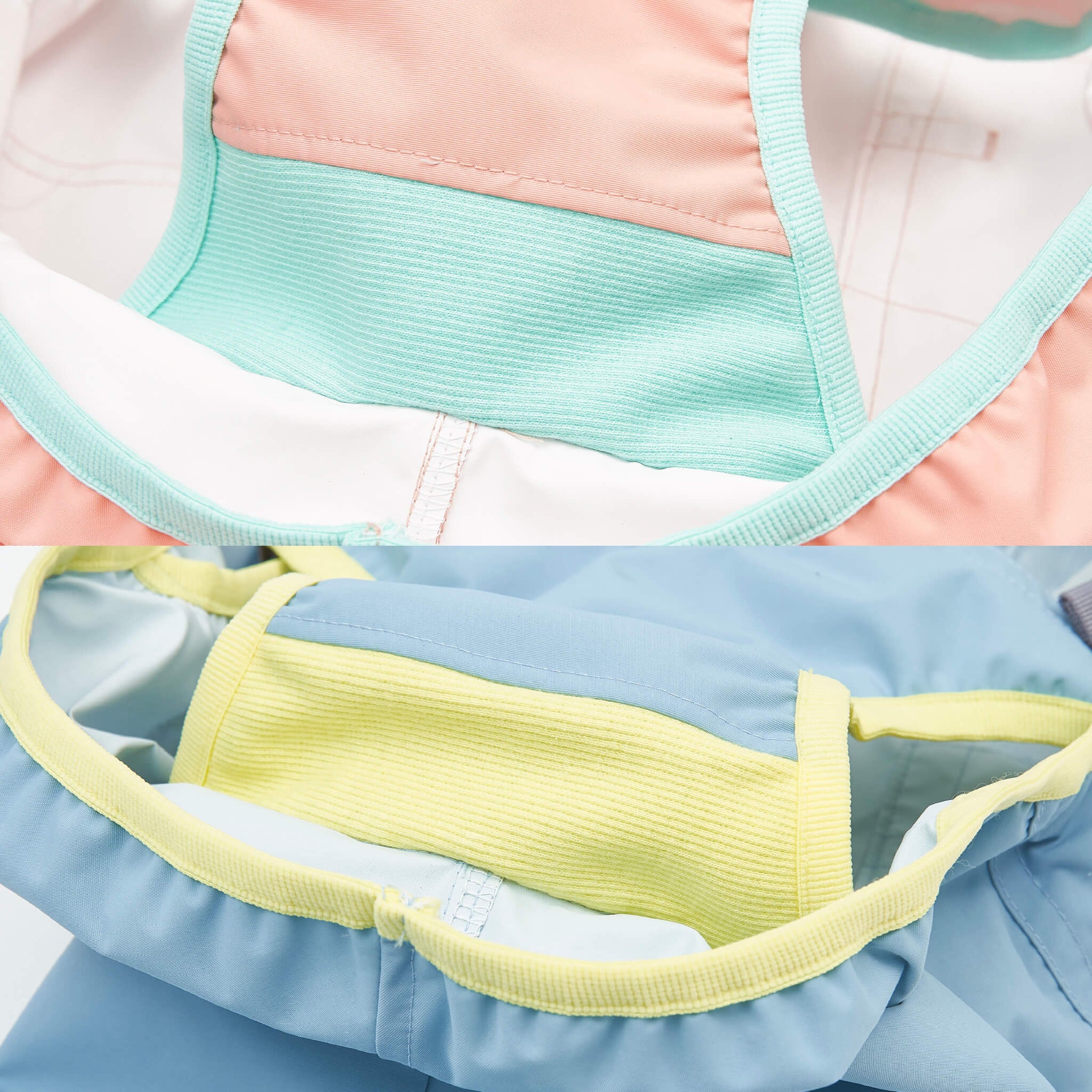 Designed to cover your pet's chest so their chest doesn't get wet combined with a stretchy fabric panel to.