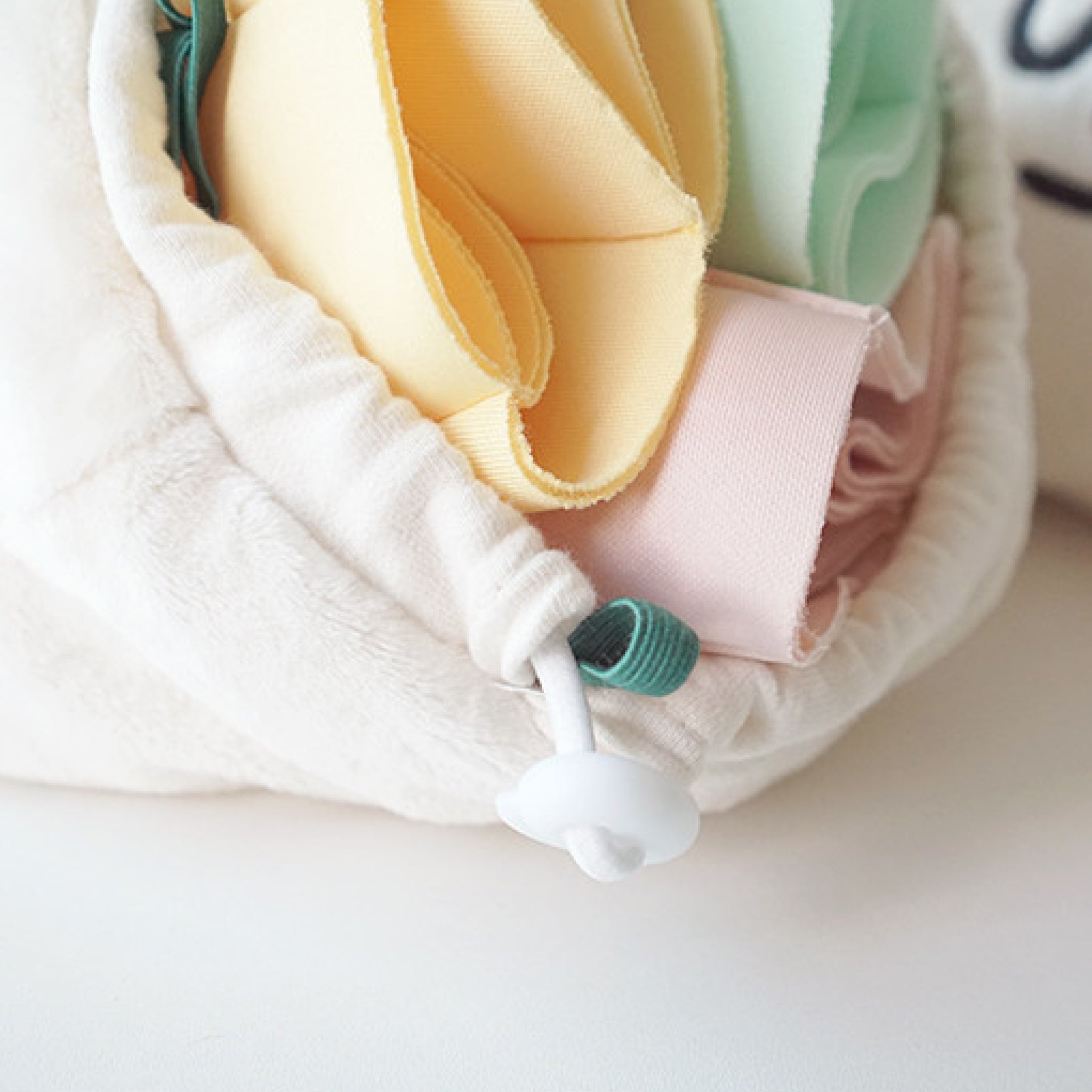 Close up of the dumpling pocket nosework toy