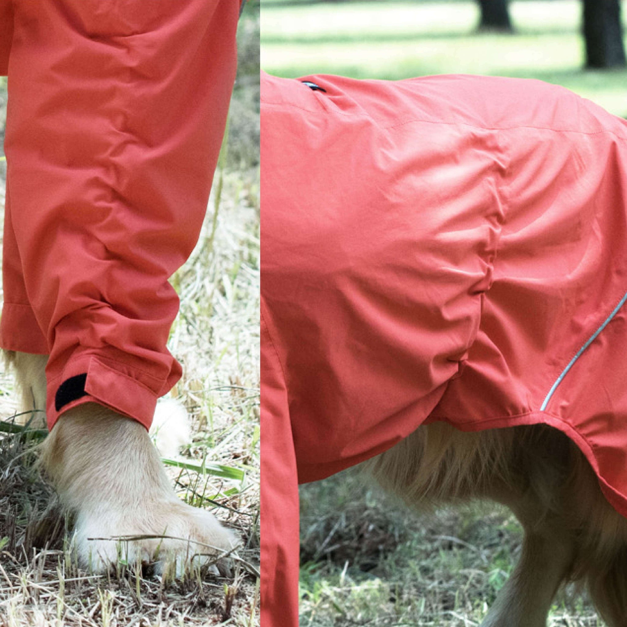 Neck, waist, back and sleeves are adjustable to fit your dog's body.