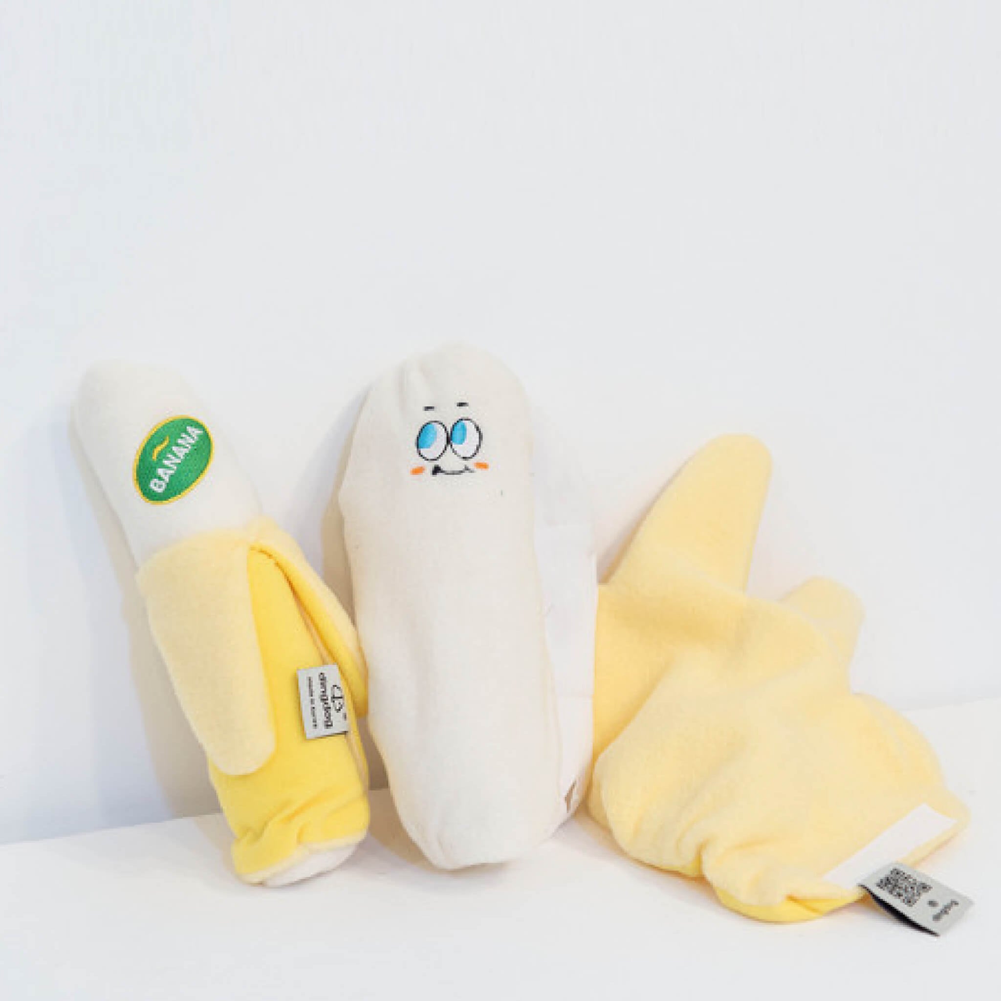 Unwrapped banana nosework toy.