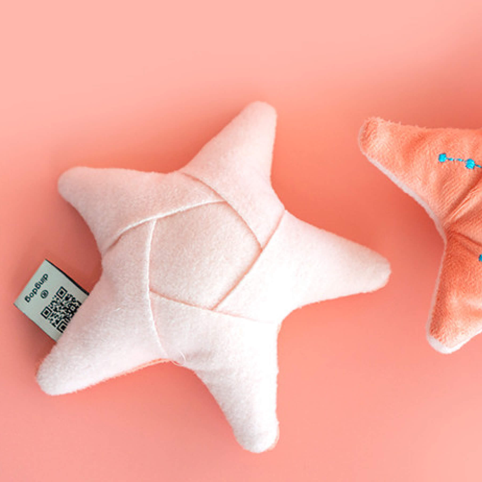 Bottom of starfish nosework toy with pockets for food and snacks.