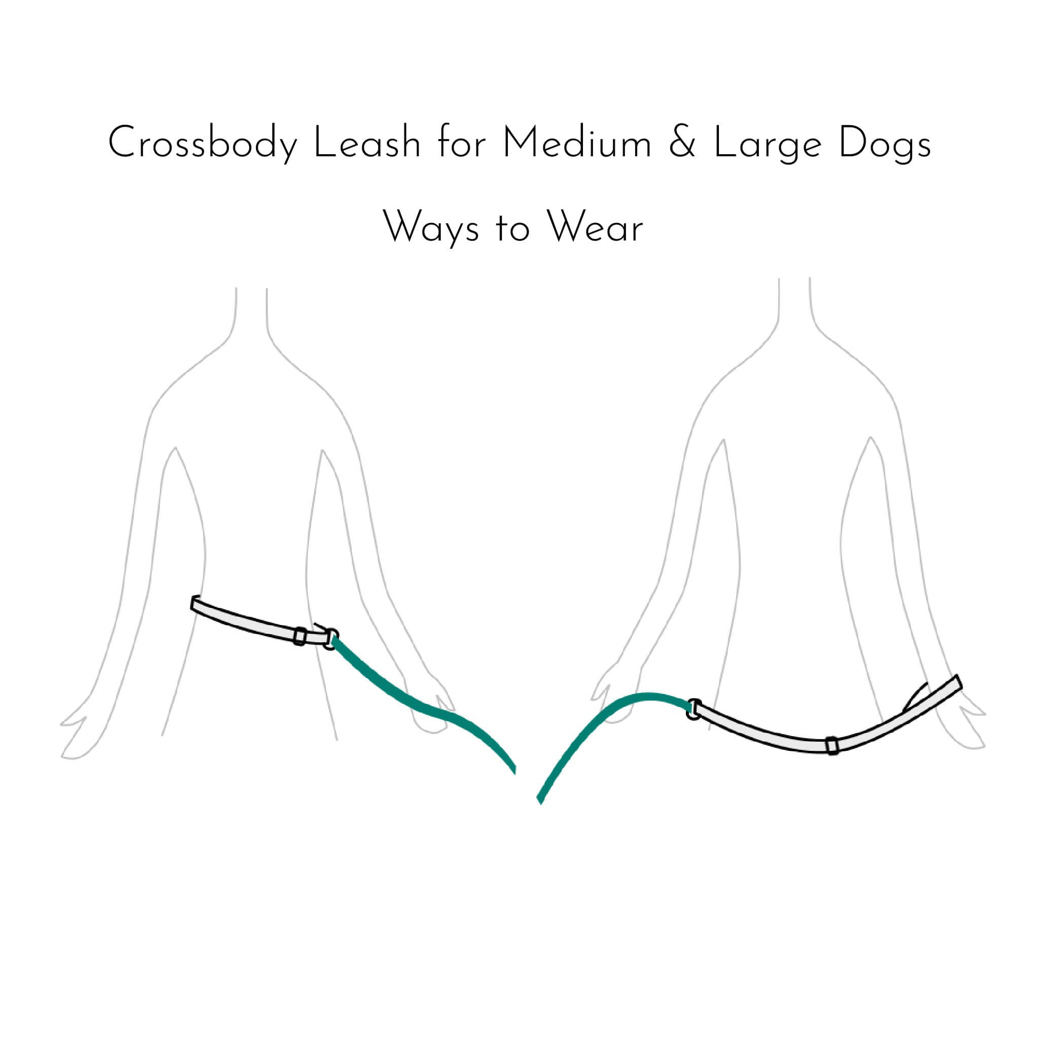 ways to wear crossbody leash for medium & large dogs