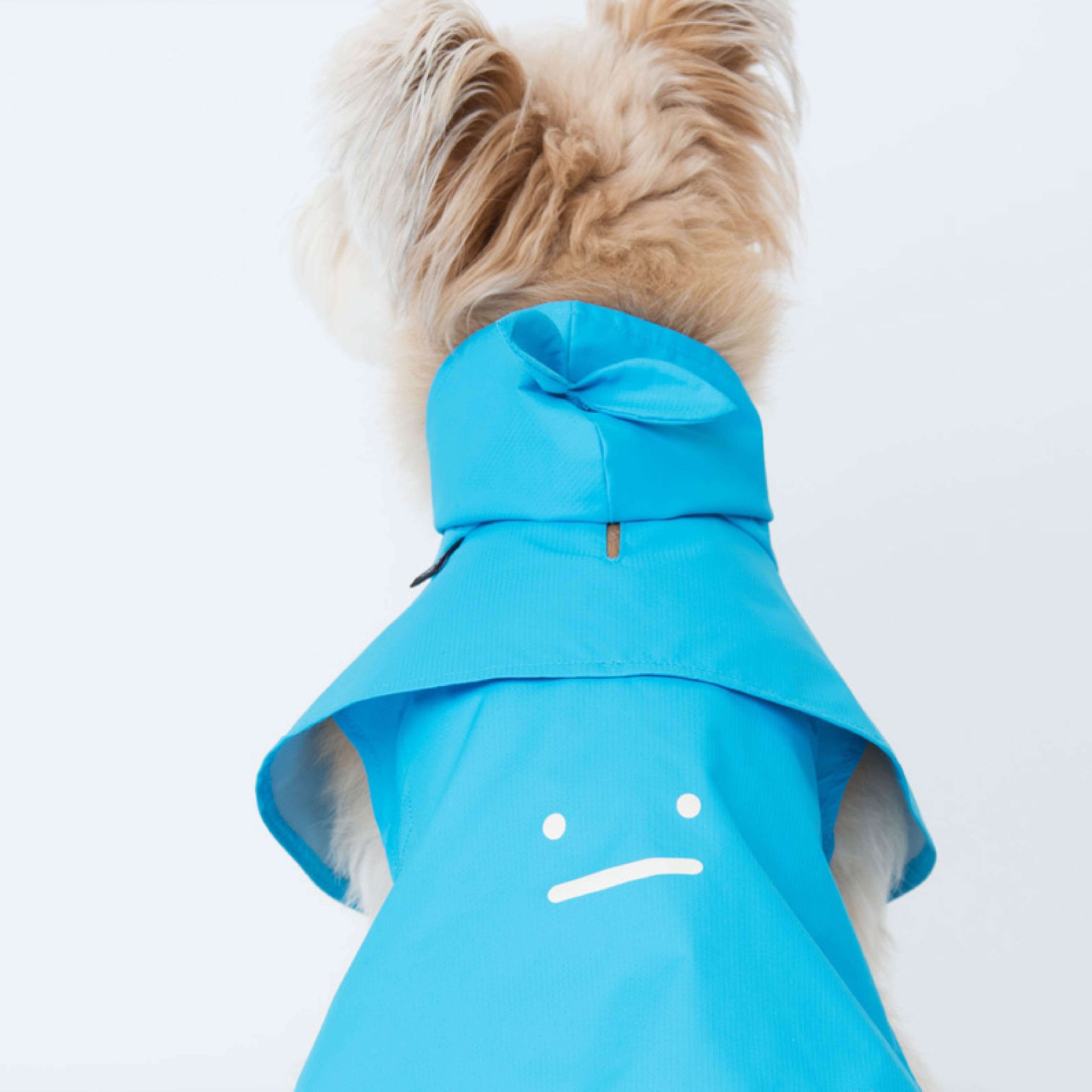 Raincoat for walking on a rainy day. Model is wearing a L & weighs 11 pounds (5 kg).
