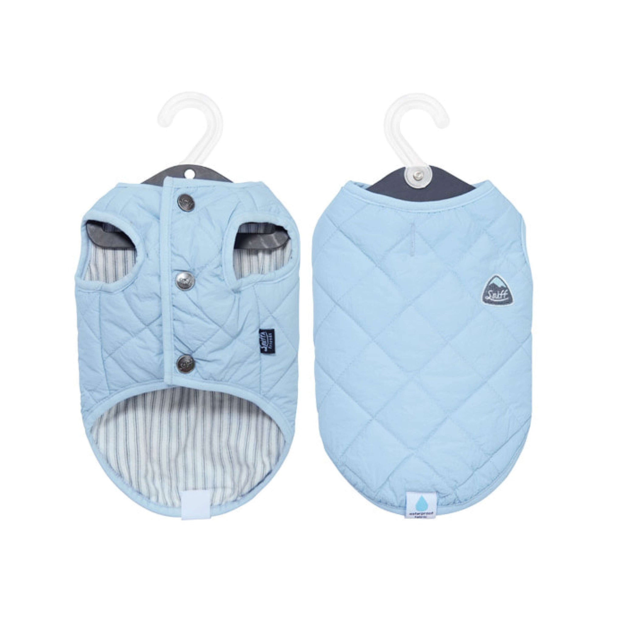 Padded vest with diamond quilting.