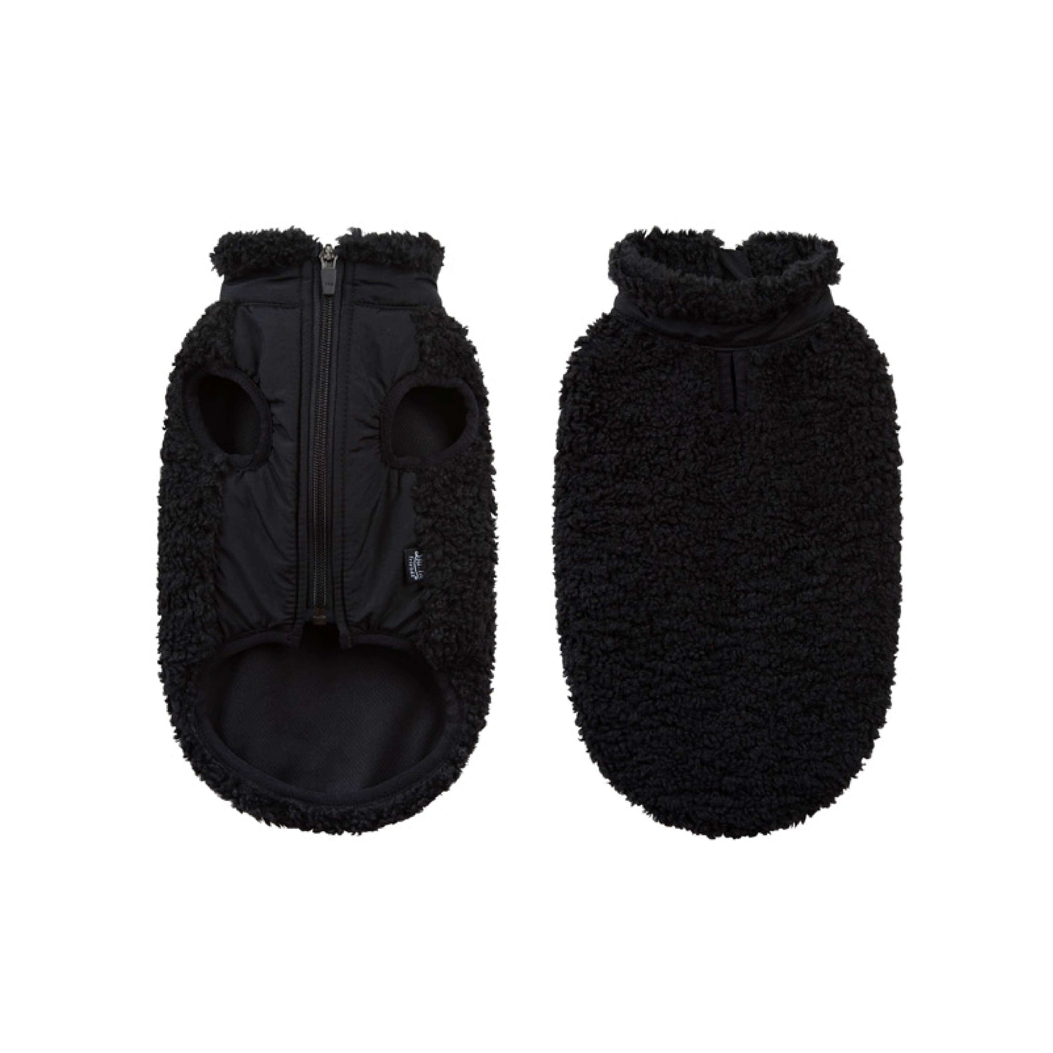 Zip-up vest made of sherpa fleece.