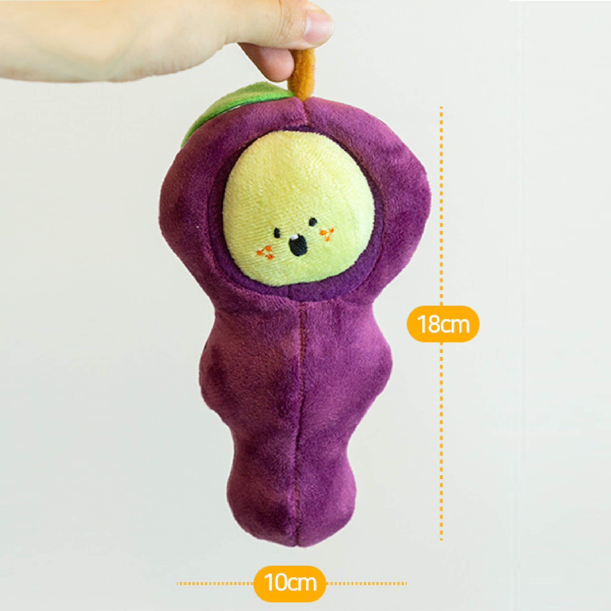 Dimensions for grape nosework toy.