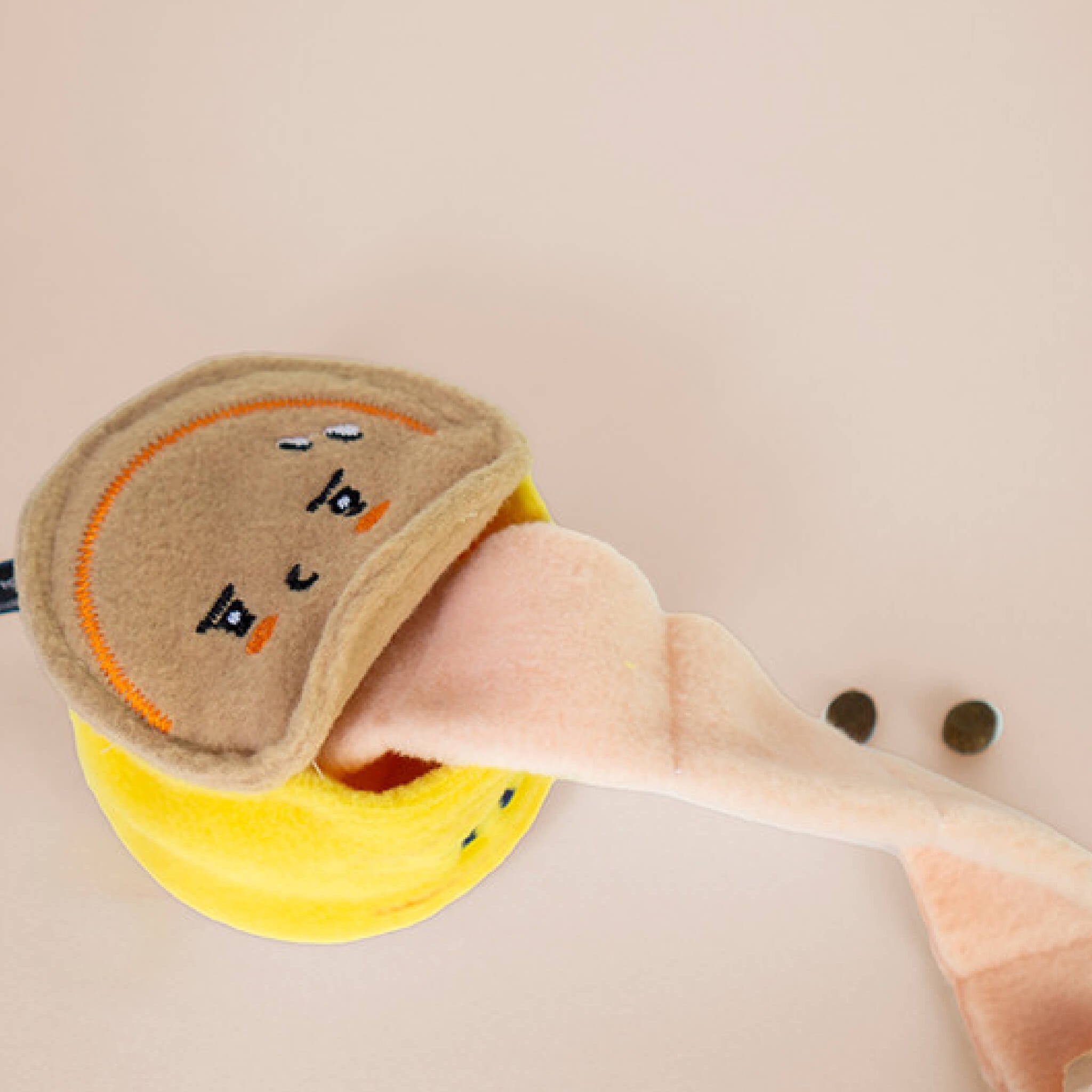 Tuna nosework toy with removable nosework insert.