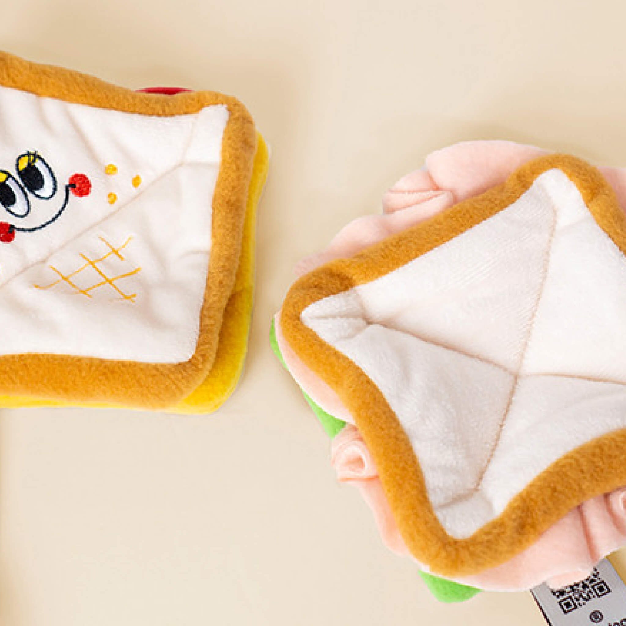 Toast comes apart into two halves.