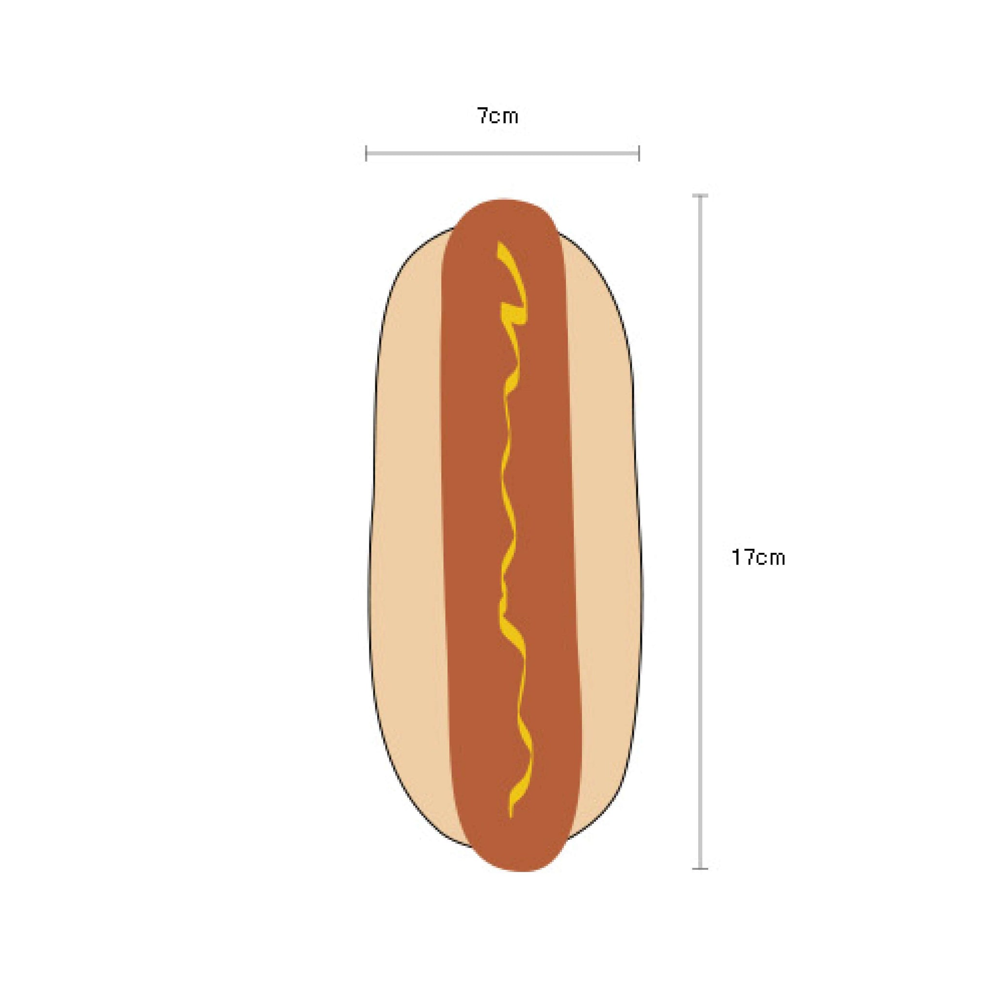 The size of the toy is 7 cm (2.8 inch) wide and 17 cm (6.7 inch) long. Product size may vary slightly.